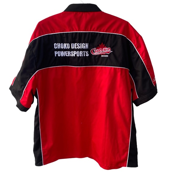 Choko Design Powersports Button Up Shirt Mens L Short Sleeve ATV Snowmobile Logo - Picture 3 of 10
